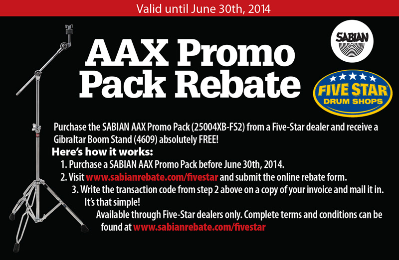 Sabian AAX Five Star Cymbal Pack Rebate